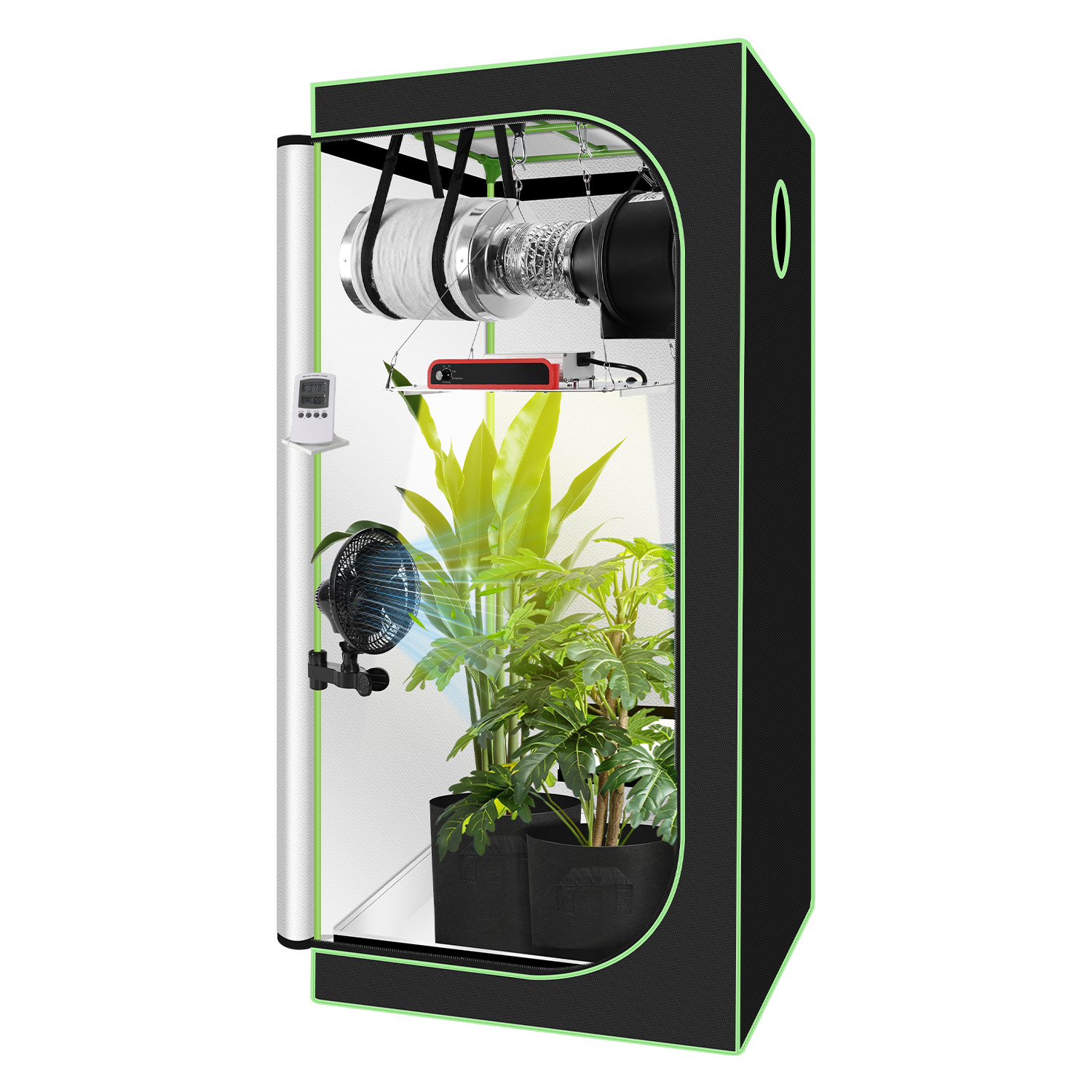 Randaco 80x80x160 Cm Armario De Cultivo Armario De Cultivo Para Plantas De Interior Cuarto Negro Armario De Cultivo Invernadero 600d
