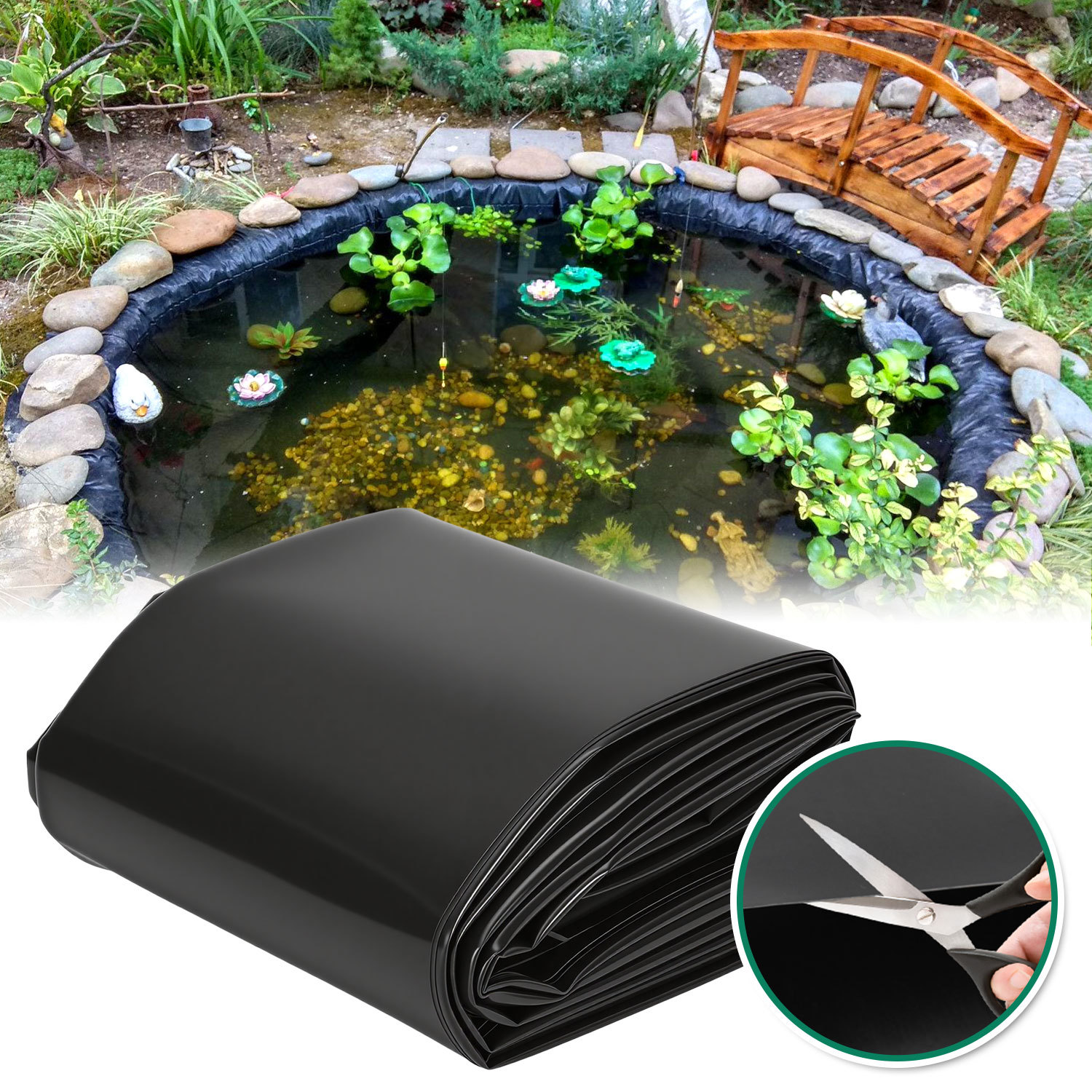 Randaco Lámina Para Estanques Hdpe Negra, Grosor 0,5 Mm 4 X 6 M