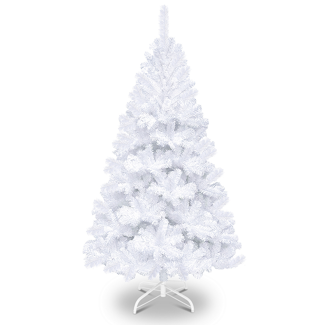 Randaco Künstlicher Weihnachtsbaum 150cm (ø Ca. 92 Cm) Mit 488 Spitzen Und Schnellaufbau Klapp-system, Schwer Entflammbar, Inkl. Metall-ständer,weiß