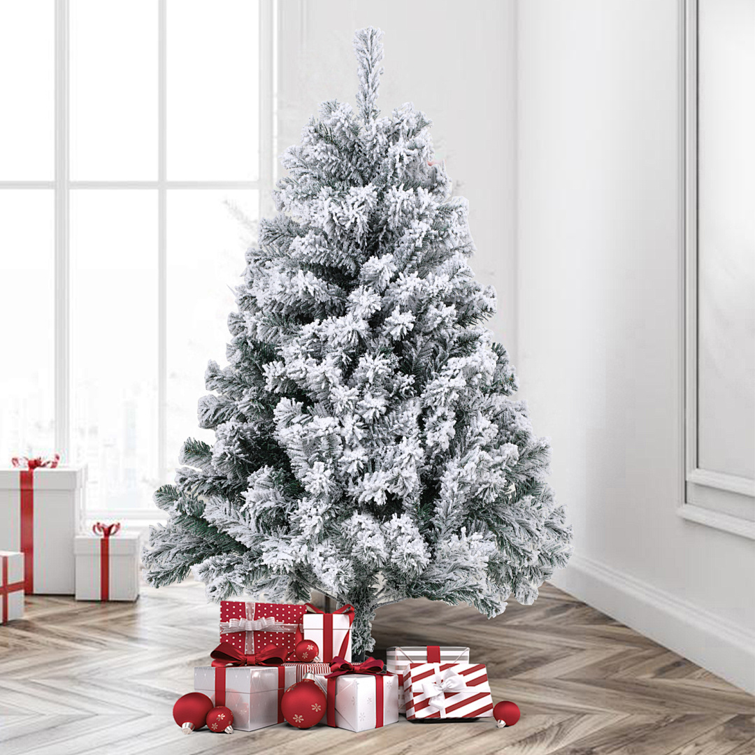 Randaco 120cm Künstlicher Weihnachtsbaum Und Weißem Schnee, Für Weihnachten-dekoration, Feuerbeständig, Wiederverwendbare
