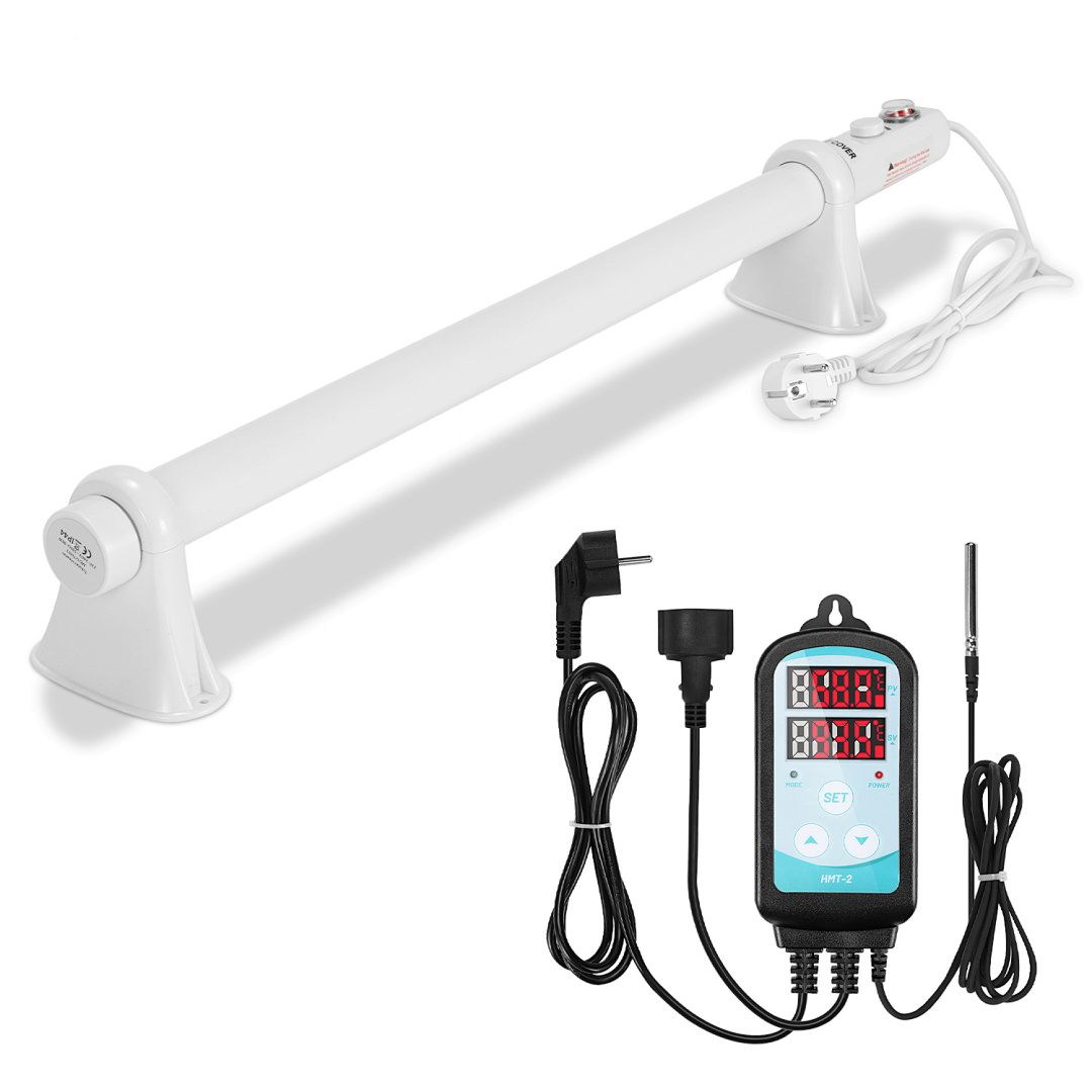 Randaco Gewächshausheizung Elektrische Stabheizung Weiß Für Gewächshäuser Flexible Installation 90w Mit 3000w Digitaltemperaturregler