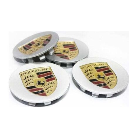 75 Mm 4er-pack Porsche Silberne Nabenkappe (einzeln)...debuns