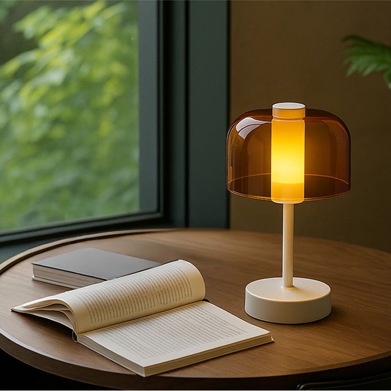 Moderne Nordische Schreibtischlampe Im Retro-stil, 3 Farbtemperatureinstellungen, Nachttischlampe Mit Memory-funktion, Weiß