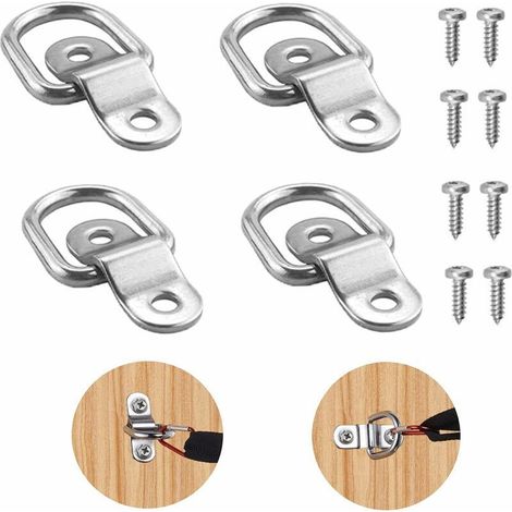 Aiducho D-ring-zurrösen, 4 Zurrösen Mit 8 Schrauben, Lastankerhaken, Zurrösen, Hochleistungs-d-ring, Zurrösenhaken Für Bootsanhänger, Lkws, Transporter