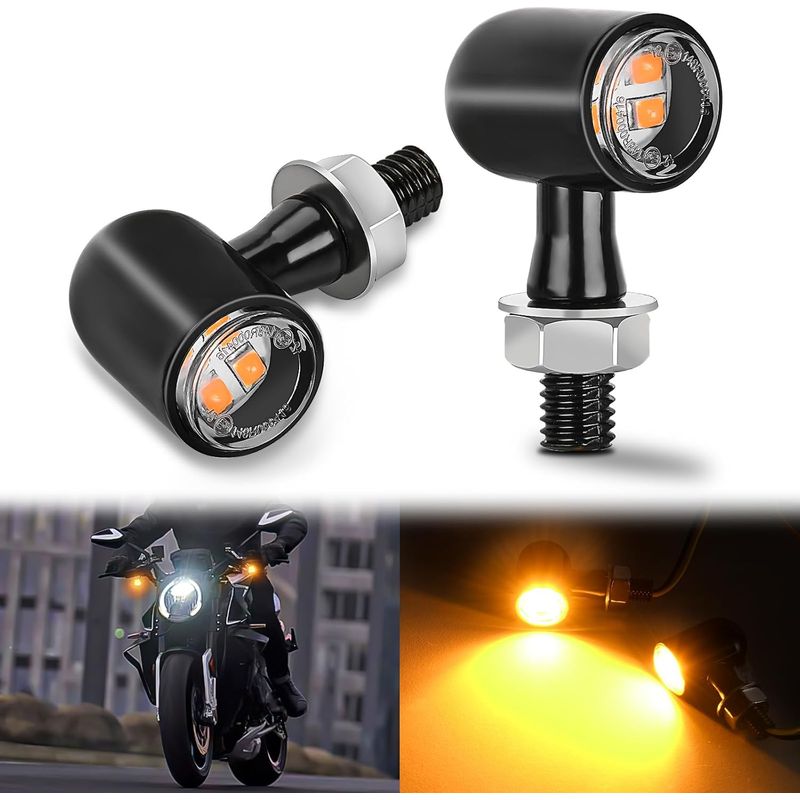 Led-blinker Für Motorräder, Vorne, Gelb, Mini-blinker, Kompatibel Mit Harley-davidson, Honda, Kawasaki, Suzuki, Triumph, Yamaha Cruiser, Amber