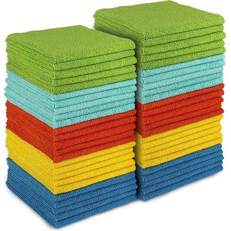 50er-pack Mikrofasertücher, 30 X 30 Cm, Fusselfrei, Saugfähig, Vielseitig Einsetzbar, Für Haushalt, Küche Und Auto