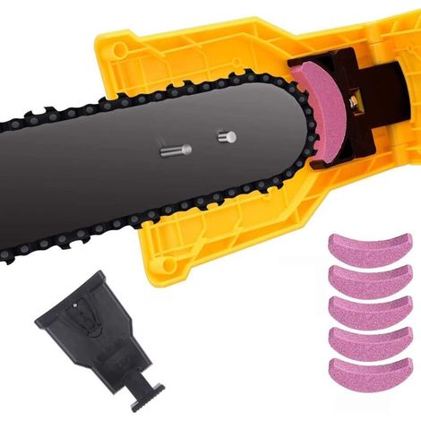 Kettensägenschärfer, Kettensägenschärfer-set, Kettensägenklingenschärfer, Schnellschärfstein, Schleifwerkzeug, Stangenmontage, Passend Für 14, 16, 18, 20 Zoll, Elektrischer Sägeschärfstein Mit