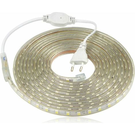 4 M Wasserdichter Led-streifen – Warmweiß 5050 Ip65 – 220-v-netzteil Für Innen- Und Außenbereich – Dekorative Und Stimmungsvolle Beleuchtung