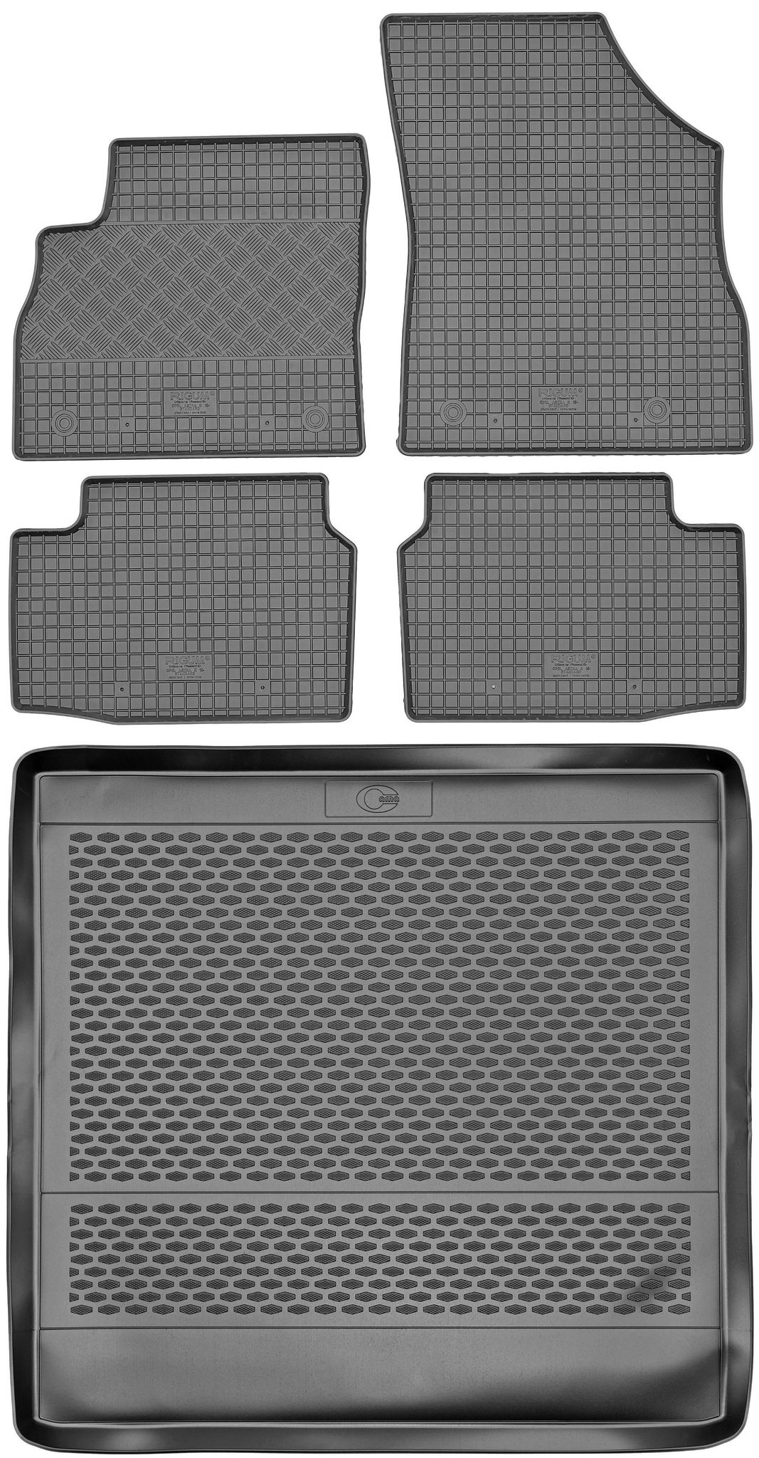 Opel Astra V K Kombi (2015–2021) – Set: Gummifußmatten + Kofferraummatte