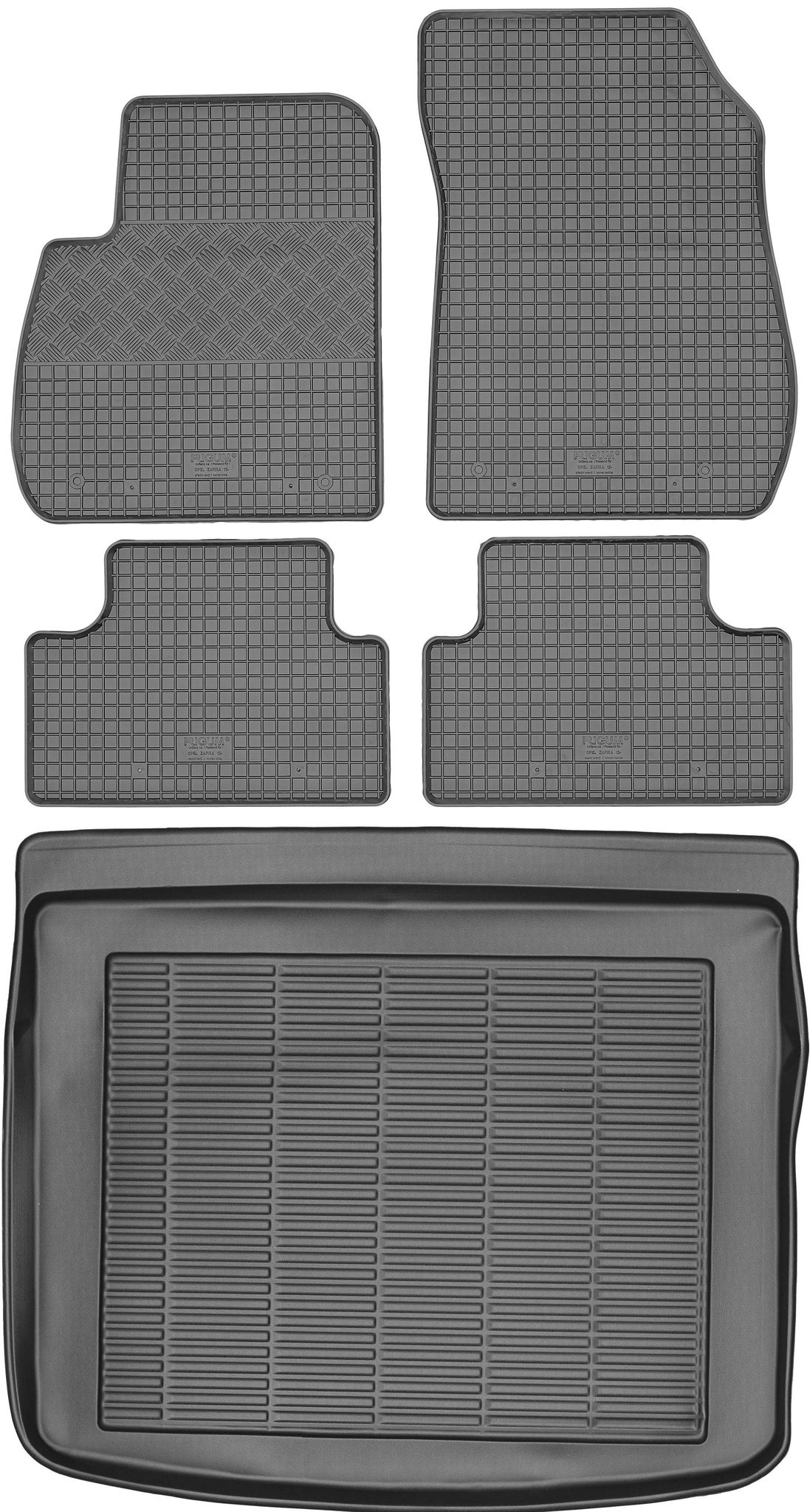 Opel Zafira C Minivan (2012–2019) – Set: Gummifußmatten + Kofferraummatte