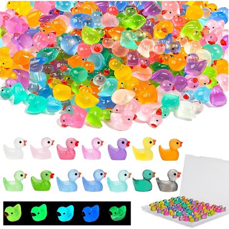 Set Mit 300 Mini-enten Aus Leuchtharz, 1,5 Cm, Mehrfarbig, Für Aquariendekoration, Miniaturgärten Und Zum Selbermachen