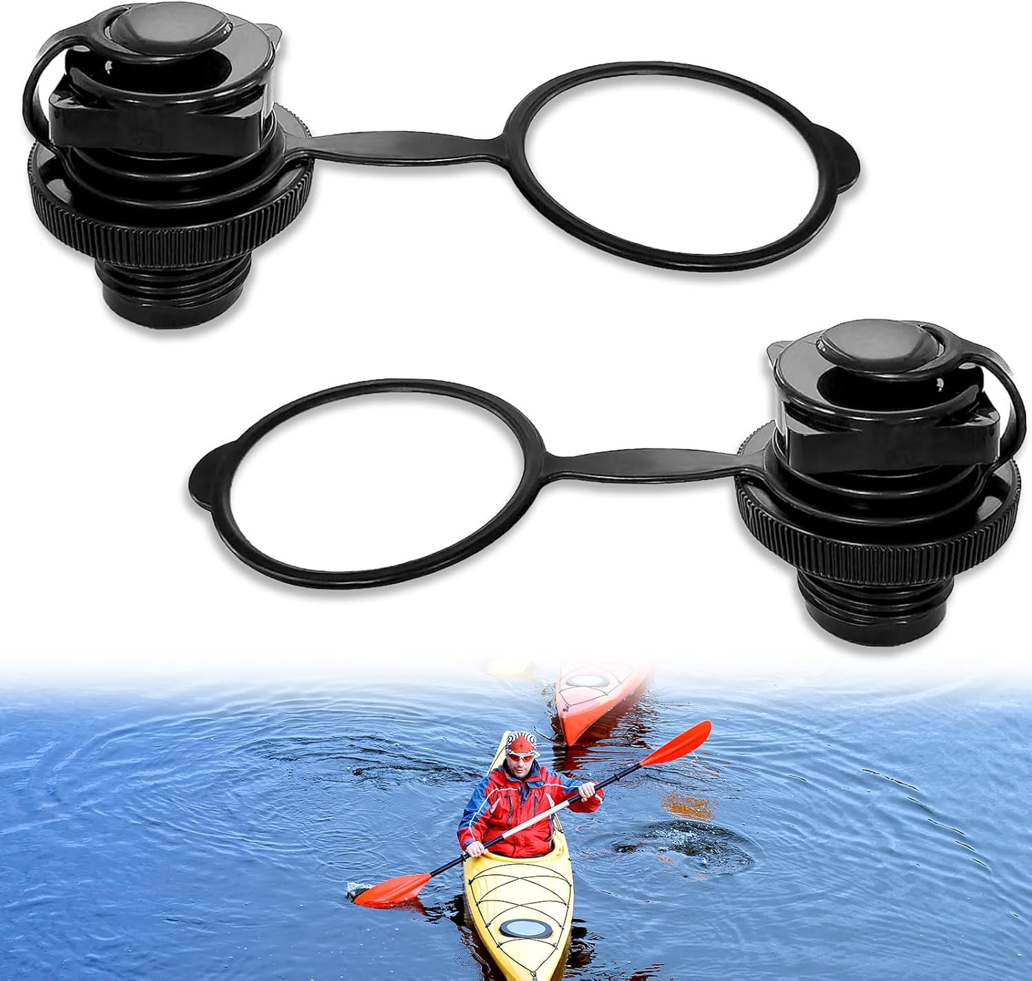 Zwei Ventile Für Schlauchboote, Ersatzteile Und Zubehör Für Die Reparatur Und Verwendung Von Schlauchbooten.