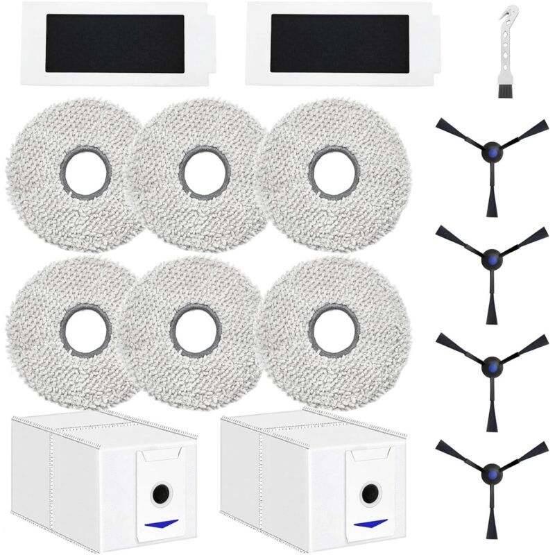 Zum Zubehör Für Den Ecovacs Deebot T30 Pro Omni / T30 Omni Saugroboter Gehören 6 Reinigungstücher, 2 Staubbeutel, 4 Seitenbürsten Und 2 Filter.