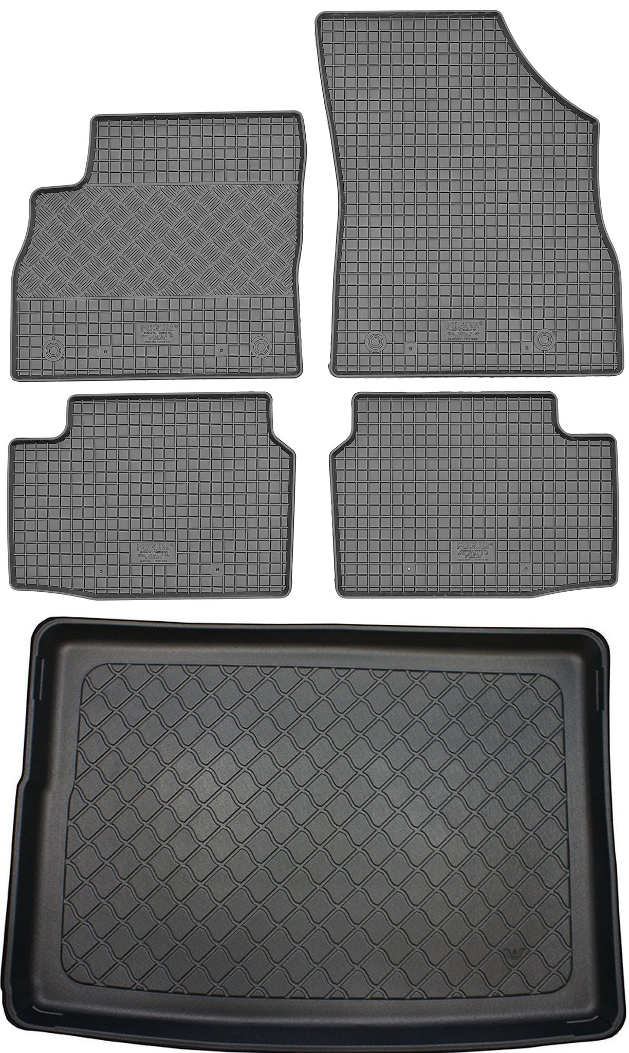 Opel Astra K V Schrägheck (5-türer) Ab 11.2015 Set - Gummifußmatten + Kofferraummatte