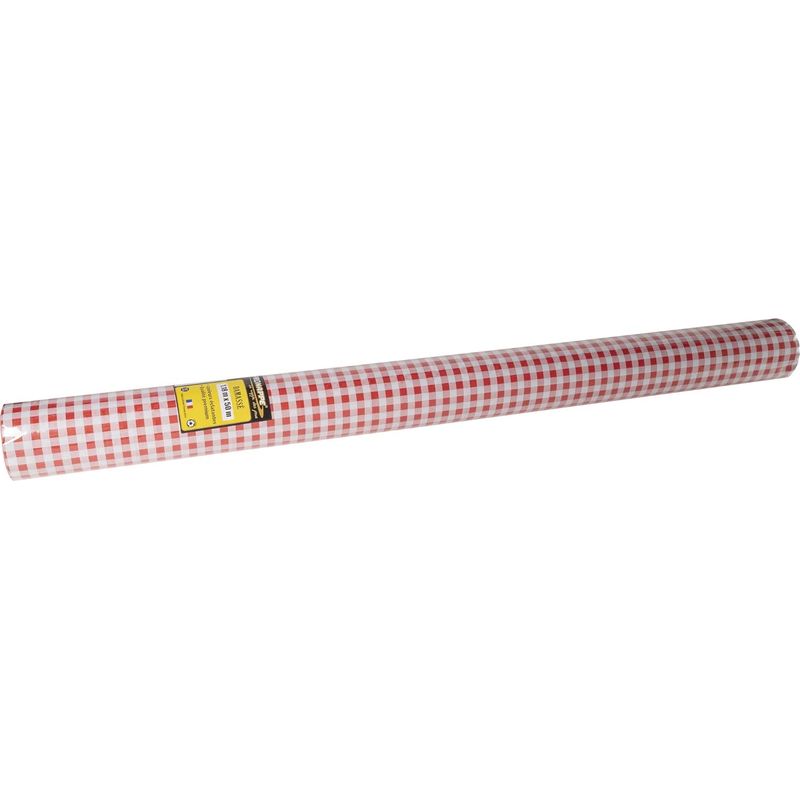 Art.-nr. R485070i – Einweg-tischdecke Aus Damastpapier, 50 M Rolle X 1,18 M Breit – Elegantes Und Klassisches Damastmuster – 166 Gedecke – Rot-weiß Kariert