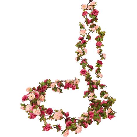 3-teilige Girlande, 2,45 M Lange Künstliche Blumen, Seide Und Kunststoff, Faltbar, Dekoration Für Wände, Türen, Fenster Und Treppen