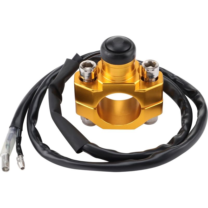 7/8" (22 Mm) Lenker-not-aus-schalter Mit 2 Drähten, Cnc-gefräst, Ersatz Für Yz250, Yz450, Wr250, Wr450 Atv, Roller, Quad, Motorrad, Dirt Bike, Gold