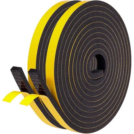 Rolle Dichtungsband, 9 Mm X 6 Mm X 10 M, Neoprenschaum, Starker Klebstoff, Schalldämmung, Für Türen Und Fenster