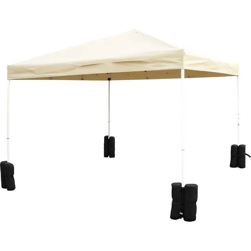 Outsunny Set Mit 4 Ballastsäcken Zur Befestigung Von Gartenpavillons, Sonnenschirmen Und Pavillons. Maximales Volumen: 15 Kg. Schwarz.