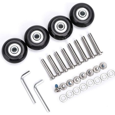 Ersatz-kofferrollen 70 Mm X 24 Mm, Schwenkbare Gummirollen, Lagerreparatursets, 4er-set