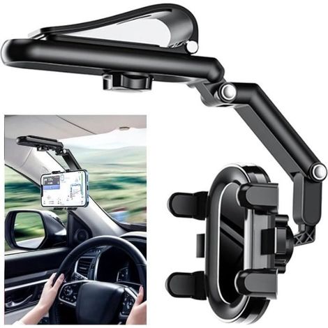 1-teilige Auto-handyhalterung Für Die Sonnenblende, 360° Drehbar, Ausziehbar, Kompatibel Mit Smartphones Von 60 Bis 90 Mm, Zur Verwendung Während Der Fahrt
