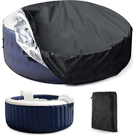 Runde Poolabdeckung, Wasserdicht Und Verstärkt, Mit Kordelzug, 210 Cm, Für Whirlpool Und Außenpool