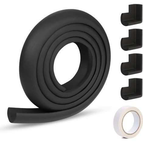 1 Rolle Schutzschaumstoff, 2 Meter Weiche Kantenschutzleiste, 4 Stoßfeste Ecken, Inklusive Klebstoff, Babysicherheit