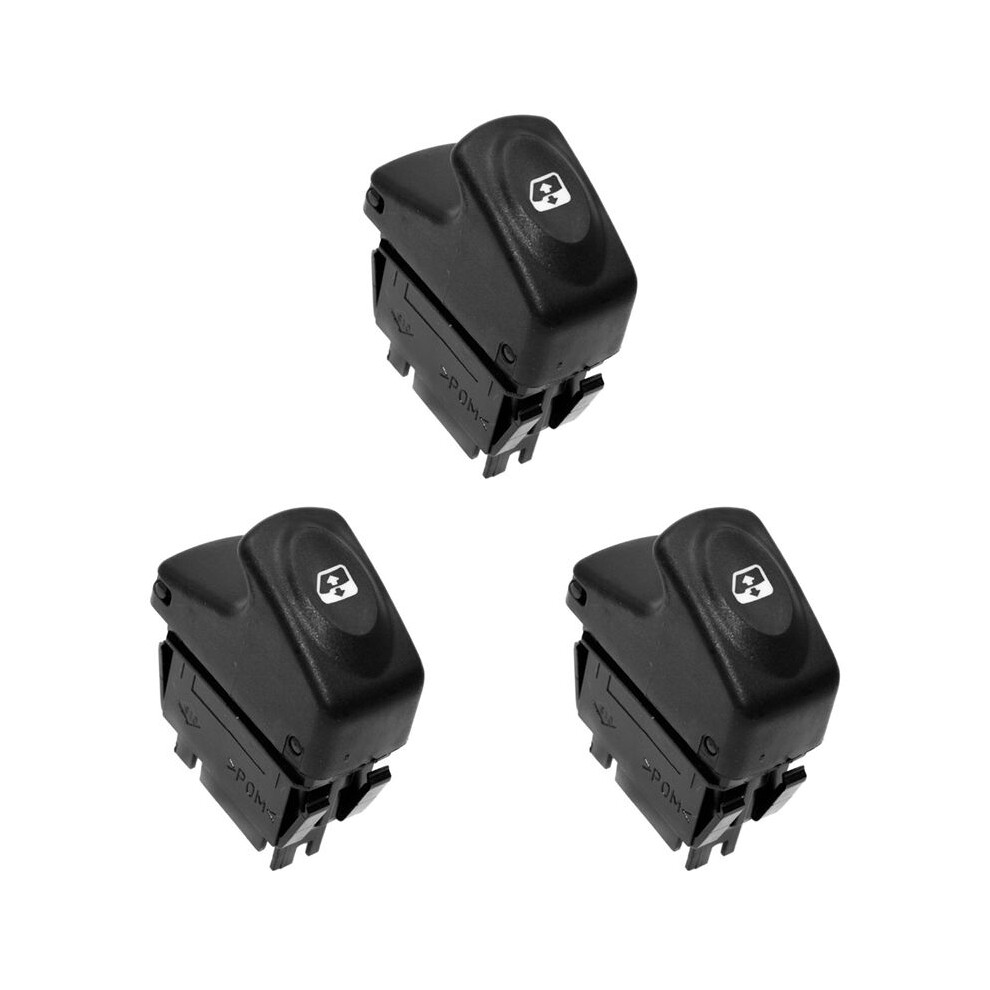 Drei Elektrische Fensterheberschalter Mit 6 Pins (7700429998) Für Die Modelle Kangoo (1997-2003), Megane (1995-2002), Scenic (1996-2003) Und Clio Ii (1998-2001).