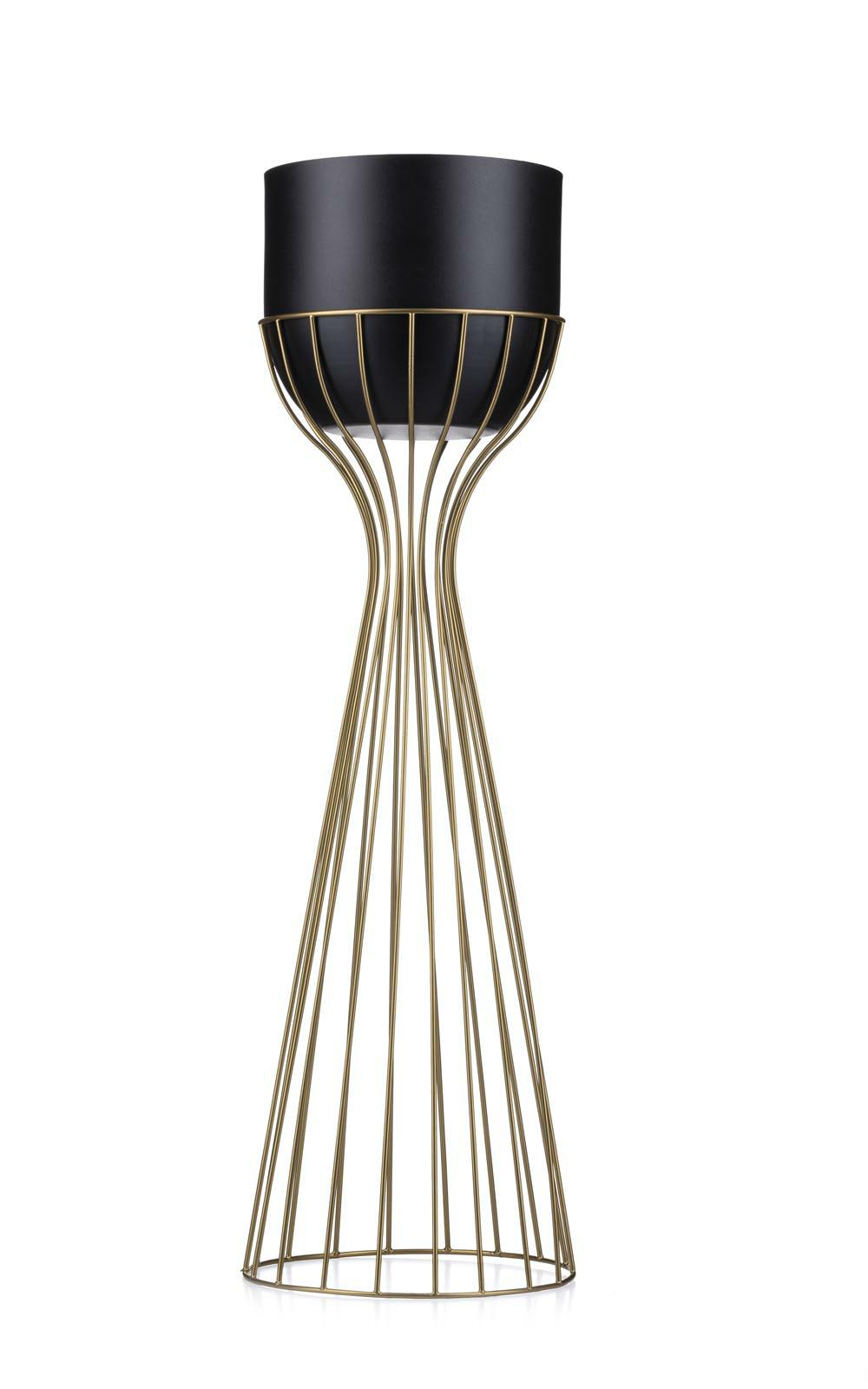 Moderner Blumenständer 68 Cm Gold Schwarz