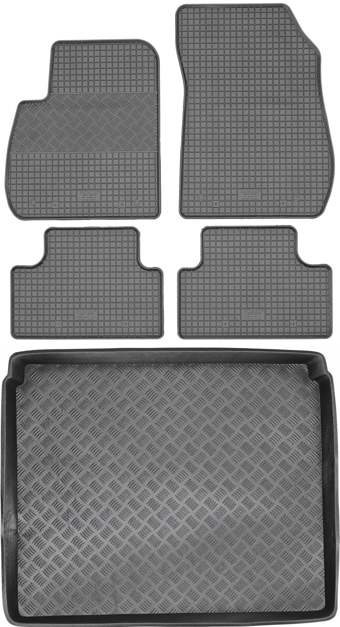 Opel Zafira Tourer C Minivan Ab Baujahr 2012 – Set – Gummifußmatten + Kofferraummatte