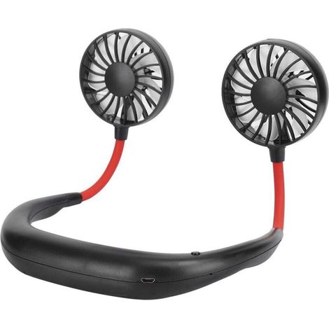 Tragbarer Nackenventilator Zum Aufhängen, Persönlicher, Freihändiger Nackenventilator, 3-stufiger, Per Usb Aufladbarer Tragbarer Ventilator (schwarz)