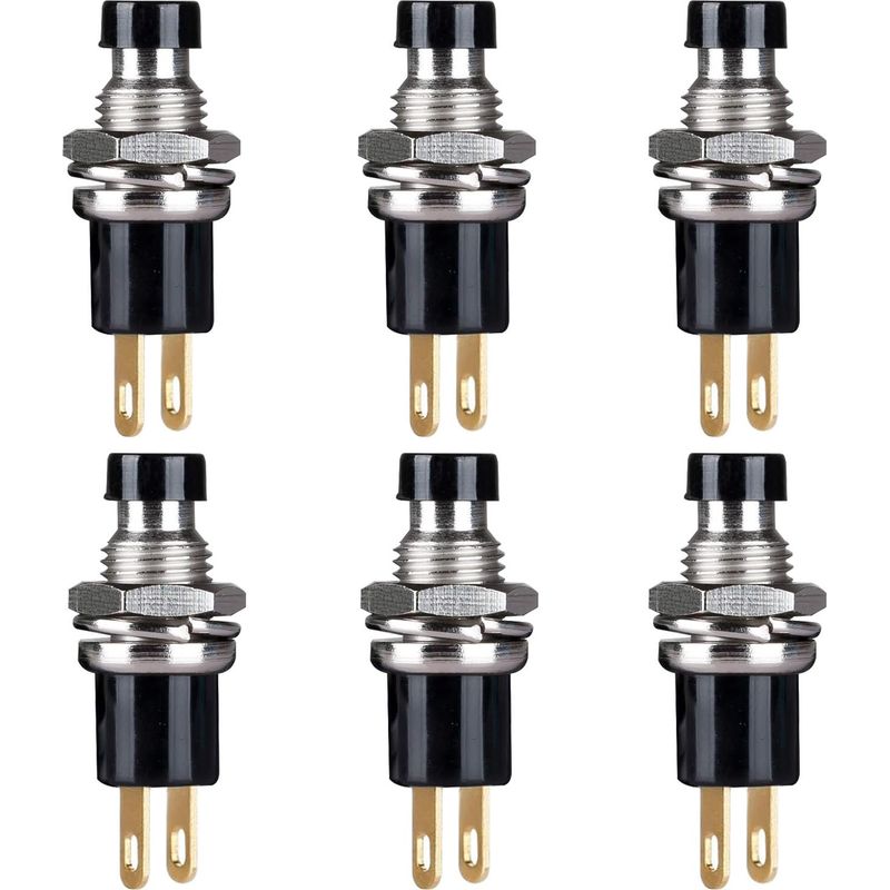 Stück Selbstverriegelnde 7-mm-mini-spst-drucktaster Ein/aus, Verriegelungstyp, 2-poliger Rundknopf, 3 V-6 V-12 V-24 V-230 V / 1 A Mini-schalter Für Modelleisenbahnen (schwarz)