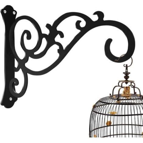 Wandmontierter Pflanzenhalter, Stabiler Hängekorb, Schwarze Eisenhaken Für Zäune, Wandhaken Für Gartenblumen/windspiele/laternen/lichter/vogelfutterhäuser