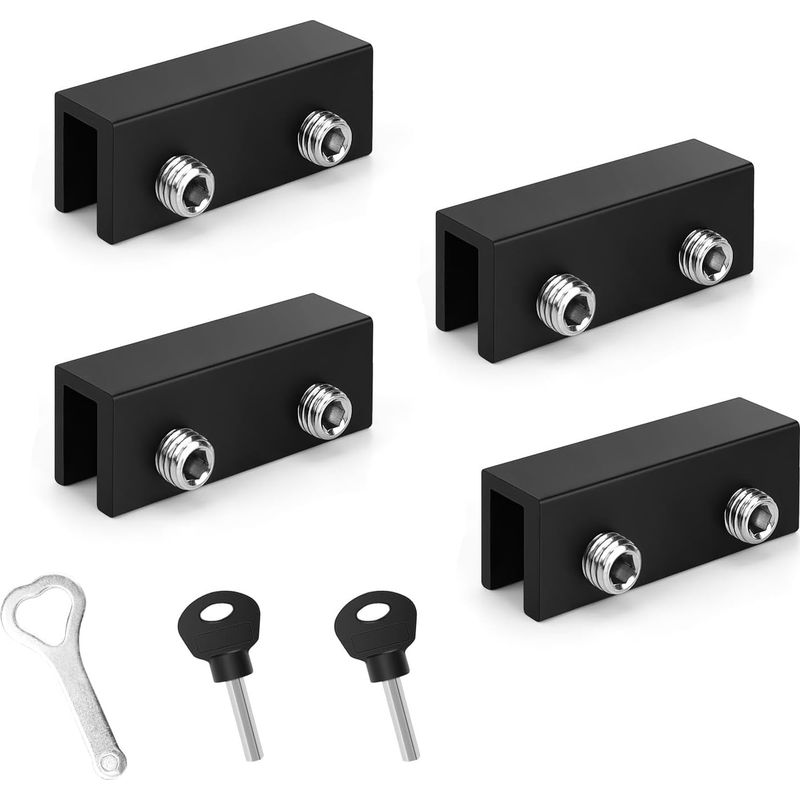 4er-set Schiebefensterverriegelungen, Schiebefensterstopper, Verstellbare Schiebefensterverriegelung, Schiebetürstopper, Für Schiebetüren Und -fenster, Schwarz