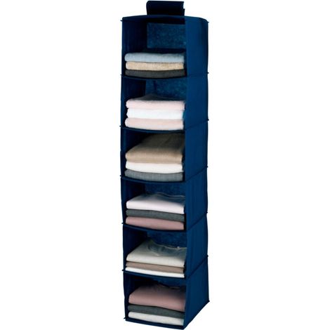 Hängender Kleiderschrank-organizer Mit 6 Fächern – Polypropylen-gewebe 30x120x30 Cm – Kompatibel Mit Garderobenständern – Verstärkte Böden