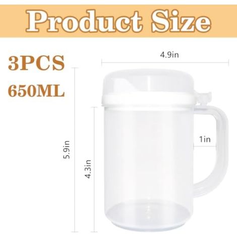 3er-set Kannen, Pp- Und Pe-kunststoff, Tropffreier Ausgießer, Sicherer Deckel, 650 Ml, Für Zuhause Und Schule