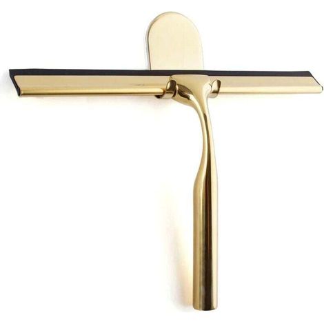 Goldener Edelstahl-duschabzieher, 25 Cm (9,8 Zoll), Mit Halterung Ohne Bohren, Premium-qualität Fürs Badezimmer