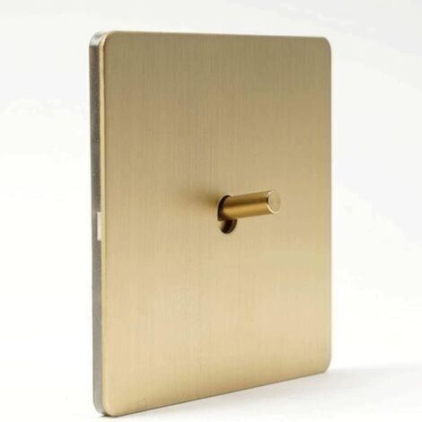 Retro-industrie-wandschalter Aus Mattgoldenem Messing – 86-poliger Doppelschalter Mit 1–4 Positionen, Verdeckte, Gebürstete Abdeckung, Doppelsteckdose Für Hotels.