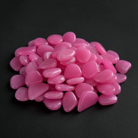 Set Mit 50 Phosphoreszierenden Kieselsteinen, Zur Dekoration Von Garten, Wegen Und Aquarien, Lang Anhaltende Leuchtkraft, Lila