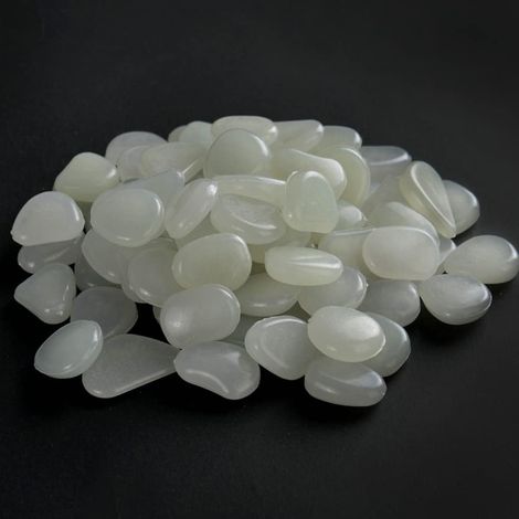 50 Phosphoreszierende Kieselsteine, 2-3 Cm, Harz Und Photolumineszierendes Pigment, Weiß, Für Garten-aquarienwege