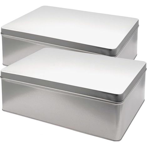 Set Mit 2 Metalldosen, 27 X 20 Cm, Luftdichte Deckel, Zur Aufbewahrung In Der Küche Und Von Trockenlebensmitteln