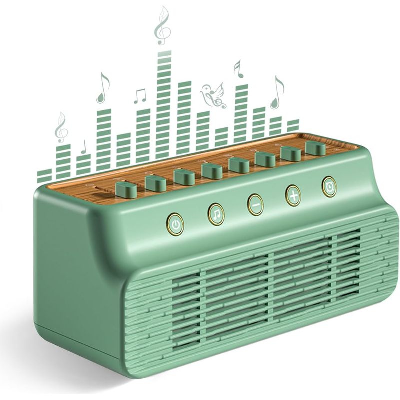 Weißrauschgenerator, 8 Naturgeräuschmischungen, Speicherfunktion Für Weißrauschen, Schlafmusik Für Erwachsene Und Babys, Grün