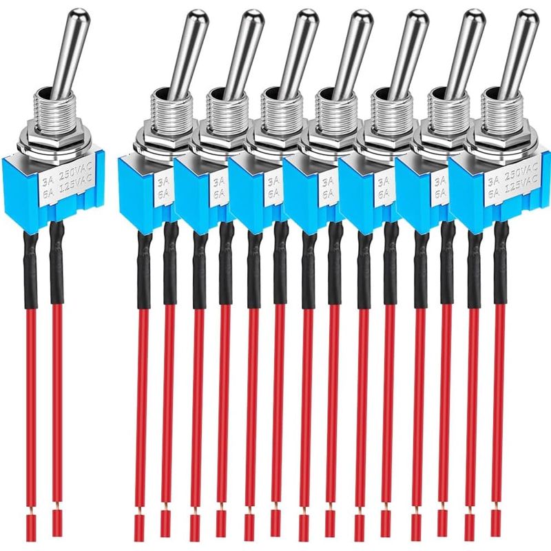Stück Spst-vorverdrahtete Mini-schalter, 2 Anschlüsse, 2 Positionen, Miniatur-ein/aus-schalter, 6 A/125 V Ac, 3 A/250 V Ac, Für Elektronische Geräte Im Auto-armaturenbrett (diy)