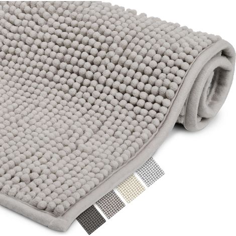 1 Badematte, Chenille, Rutschfest, Saugfähig, 80 X 50 Cm, Badezimmer