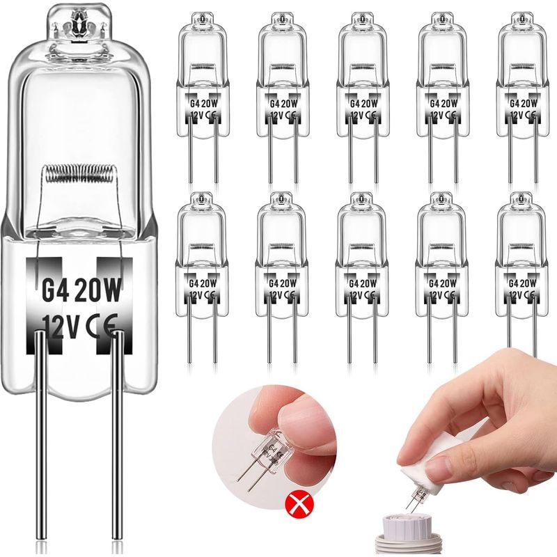 G4-halogenlampe (12 Stück) 12 V 20 W Halogenlampen Warmweißes Licht Dimmbar Zum Ersetzen Von Kristalllüstern