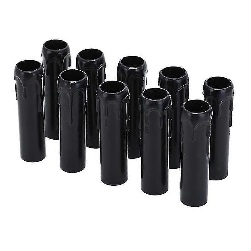 10 Stück Tropfkerzenröhrchen Aus Kunststoff Für Kronleuchter-glühbirnen-black