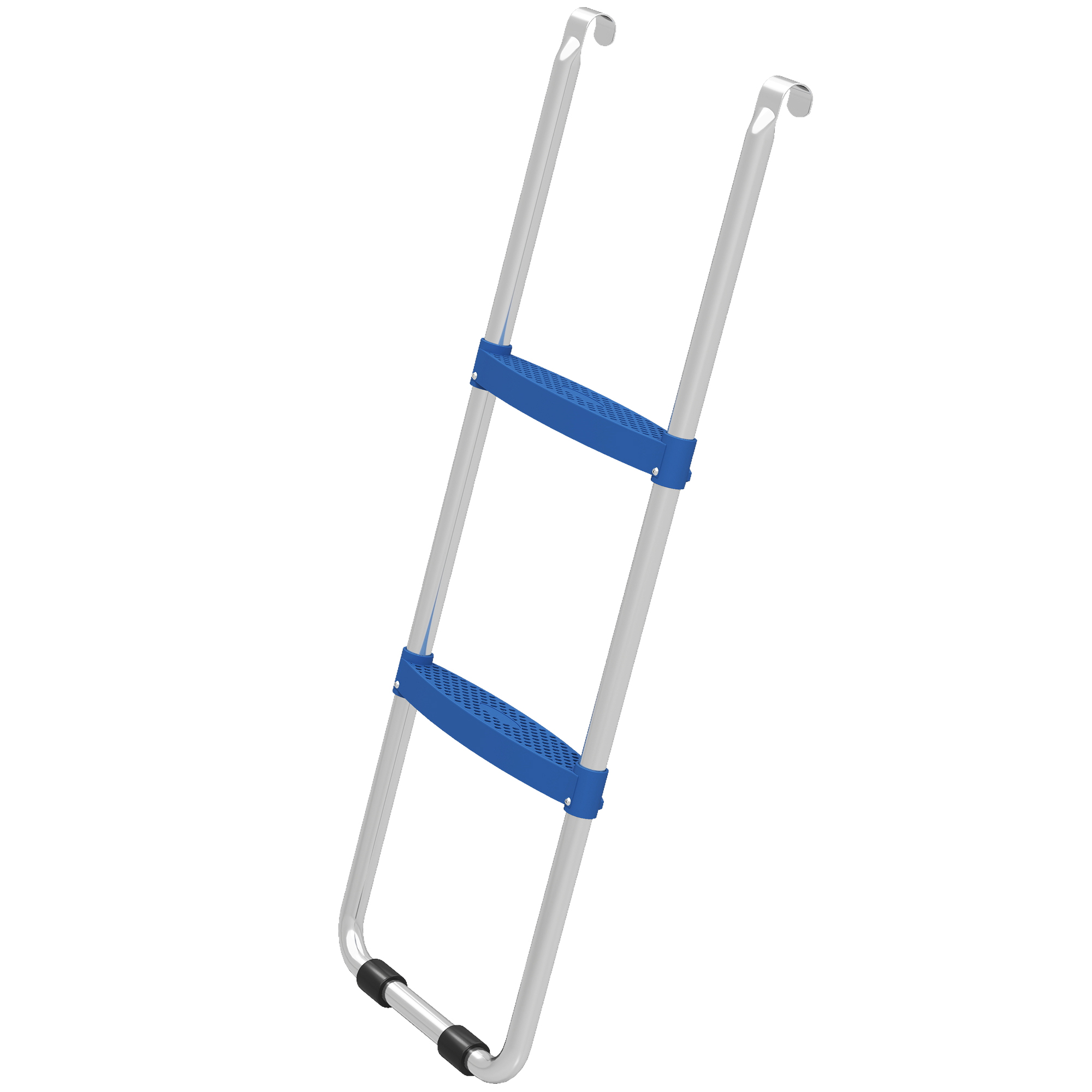 Zugangsleiter Für 32/63 Cm Trampolin, 2 Stufen, Bis 150 Kg, Blau Verzinkter Stahlrahmen