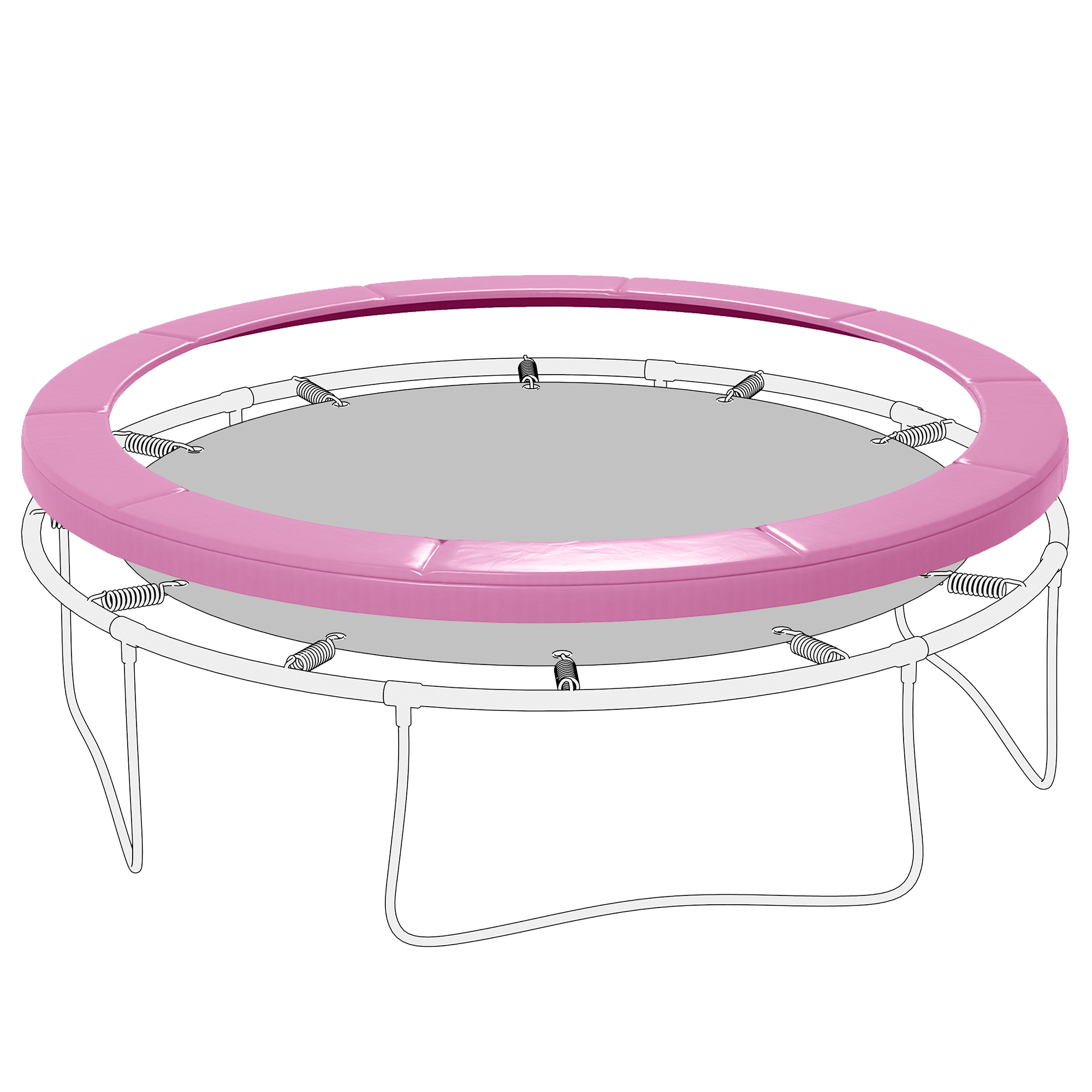 Set Mit 2 Trampolin-kantenschonern, Ø 244 Cm, Rosa, Wasserdicht Und Reißfest