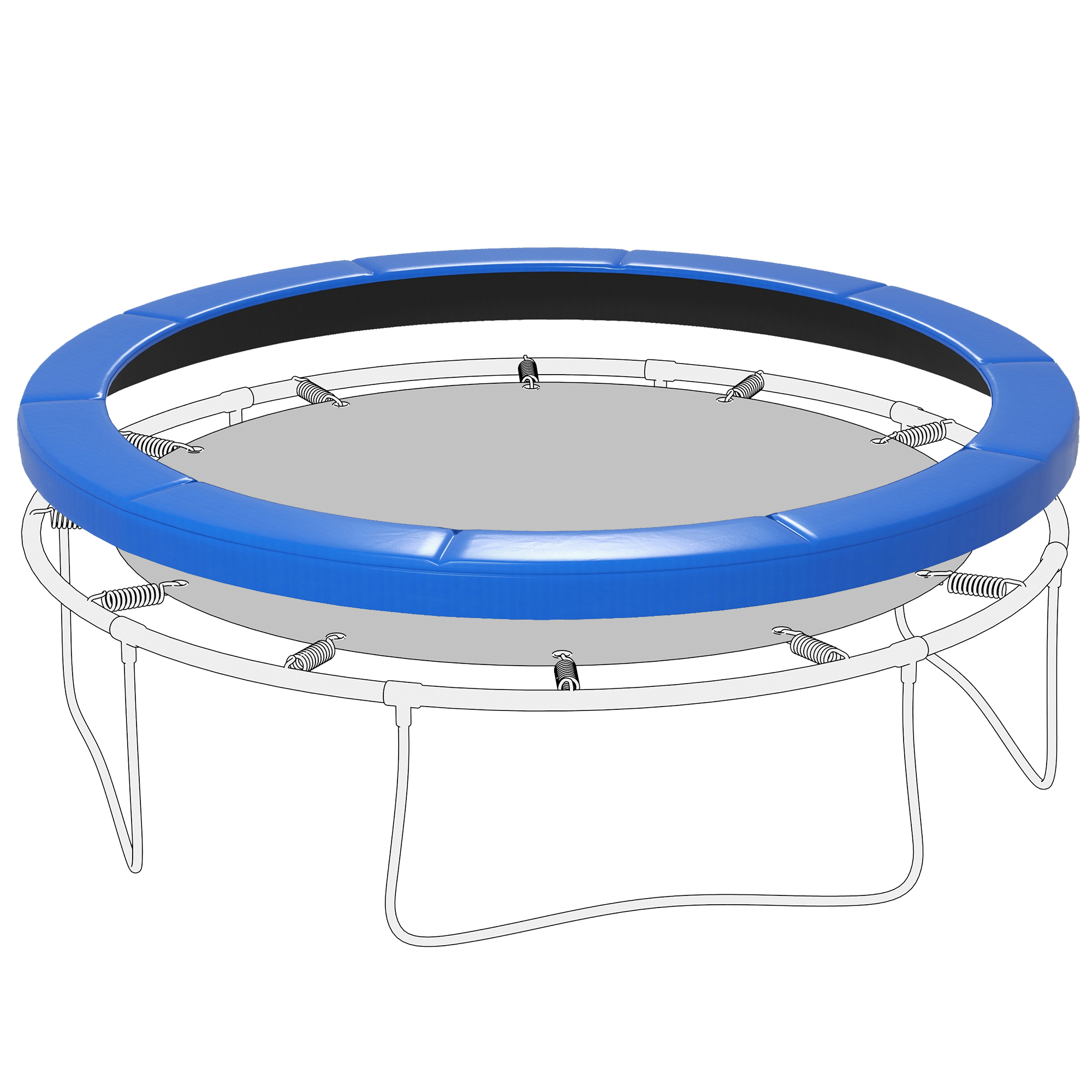 Set Mit 2 Trampolin-sicherheitskanten, Wasserdicht, Reißfest, 366 Cm Durchmesser, Blau