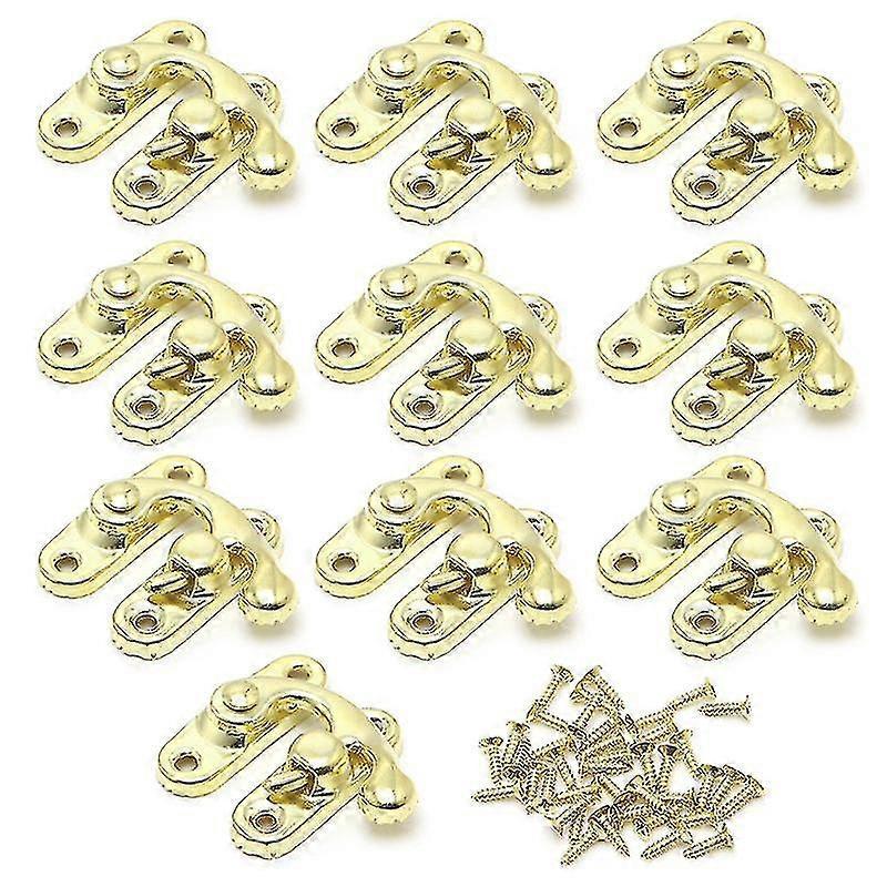 10x Antike Metall-verschlussschnalle Mit Gebogenem Hornverschluss, Haken, Geschenk-schmuckkästchen-vorhängeschloss-gold